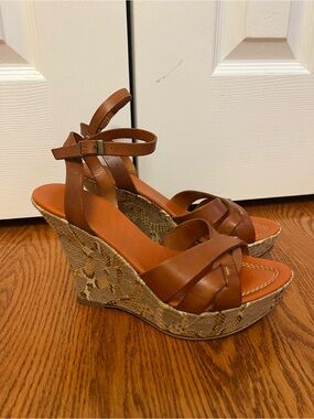Franco Barbieri Wedge Sandals with Ankle Strap
